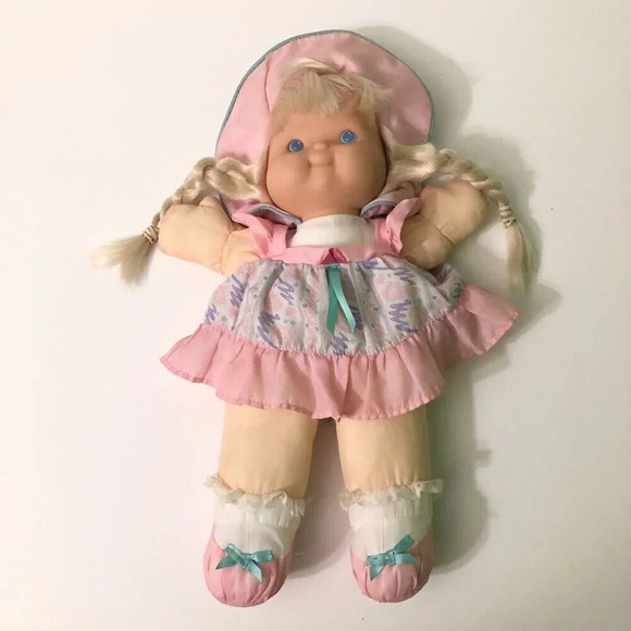 Vintage 1992 Puffalump Kid Girl Blonde Hair Pink Outfit 15 Inch Doll TLC - Picture 2 of 16